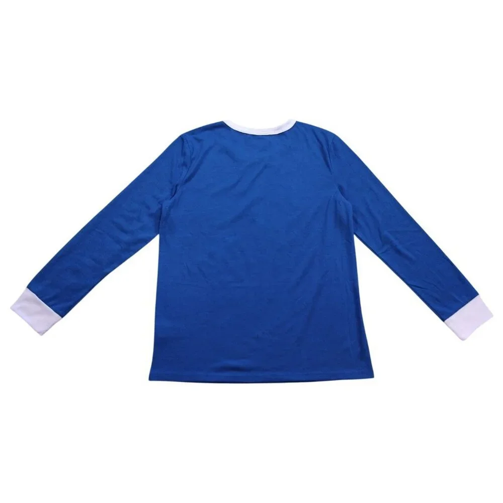 Eddie Bauer Kids Blue Long Sleeve Graphic Shirt Size L (14–16) Excellent
